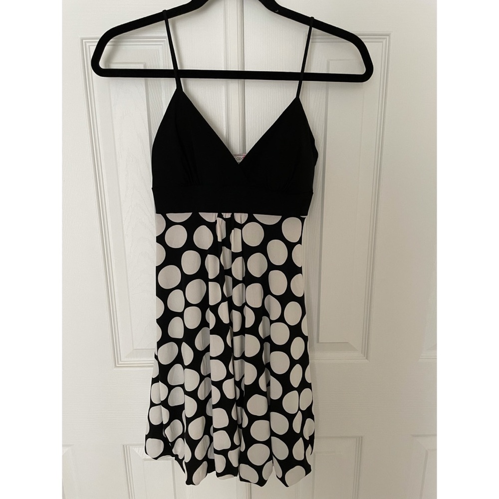 Black and white polka dot dress